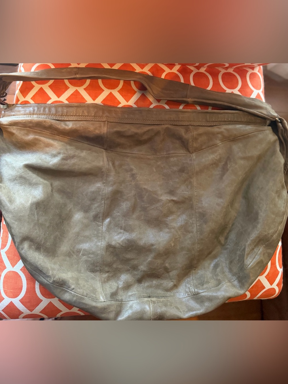 A.S.98 Large Soft Leather Sling Hobo Bag in Taupe